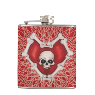 Gotham Skullben på Red Heart Spidery Linjer Fickplunta