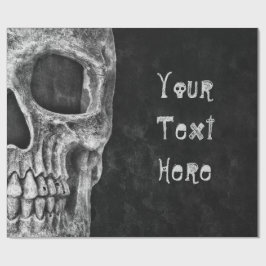 Gotham Skullhuvud, svart och vit Anpassningsbar Presentpapper