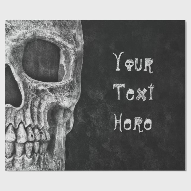 Gotham Skullhuvud, svart och vit Anpassningsbar Presentpapper (Platt)