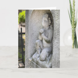 Gotham Sympathy Card Angel gammal grav BLANK INSID Kort