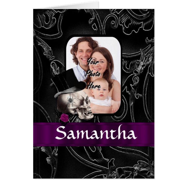 Gotham tatueringsskalle hälsningskort (Framsidan)