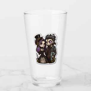 Gotham Tecknad: Ett par stift Art Glass Tumbler Glaskopp