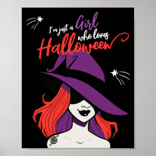 Gotham Tecknad Witch Cute Kärlek Halloween Poster