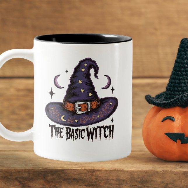 Gotham Typography Basic Witch Hat Coffee Halloween Två-Tonad Mugg (Skapare uppladdad)