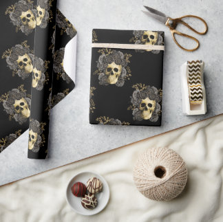 Gotham Vintage Skull Black & Guld Ro Presentpapper