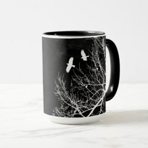 Gothanska Kråkor och Träd Midnight Landscape Smoke Mugg