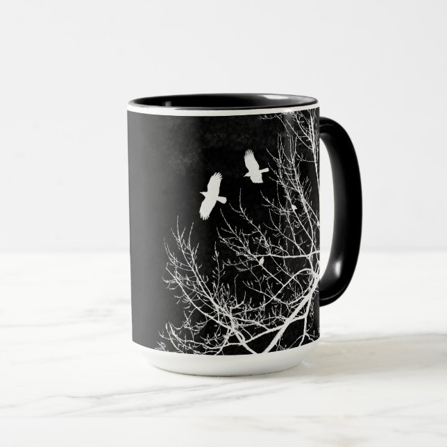 Gothanska Kråkor och Träd Midnight Landscape Smoke Mugg (Framsida höger)