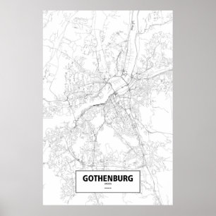 Gothenburg sverige (svarten på vit) poster
