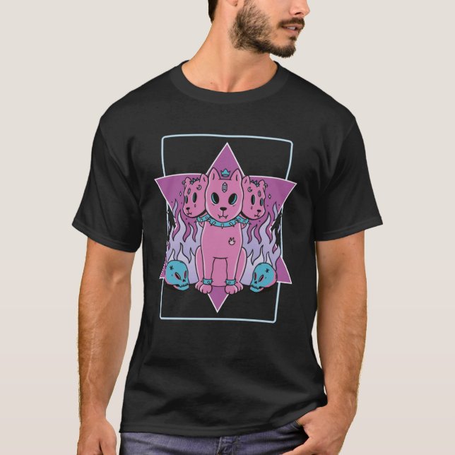 Gothic 3 huvuden katter t shirt (Framsida)