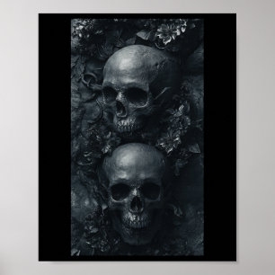 Gothic Aesthetic Grunge Skull Art Botaniska Edgy Poster