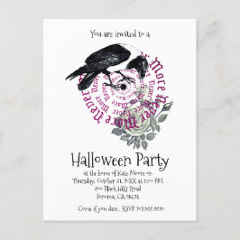 Gothic Aldrig mer Raven Halloween fest-inbjudan Inbjudan Vykort