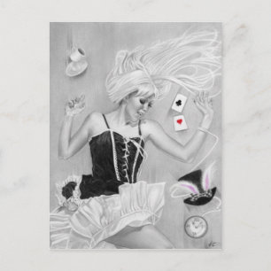 Gothic Alice i Wonderland Falling Postcard Vykort