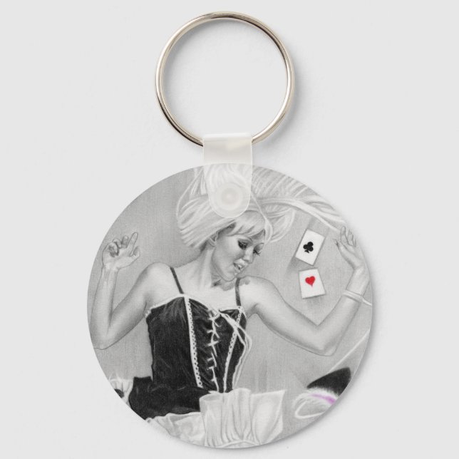 Gothic Alice i Wonderland FallingKeychain Nyckelring (Framsida)