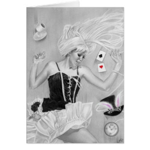 Gothic Alice in wonderland FallingCard Hälsningskort