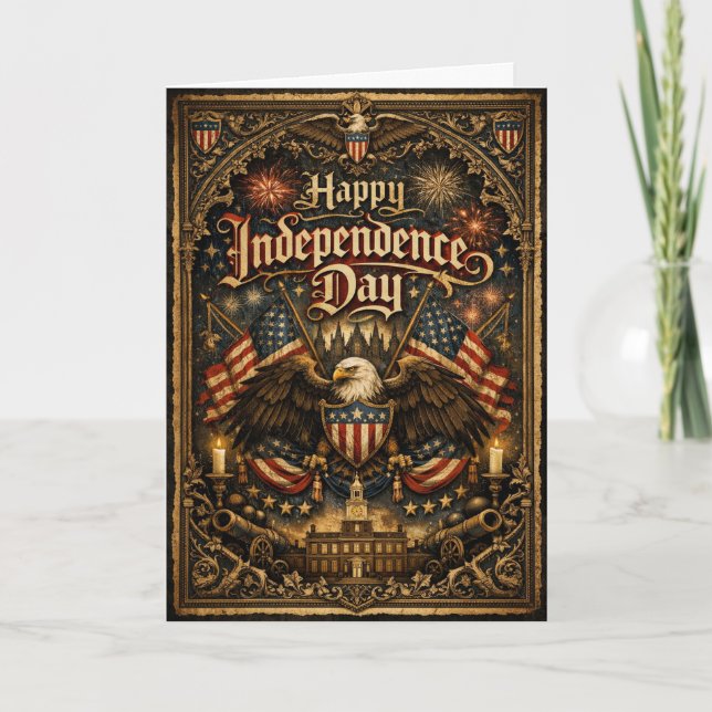 Gothic Americana Glad självständighetsdag Helgkort (Framsida)