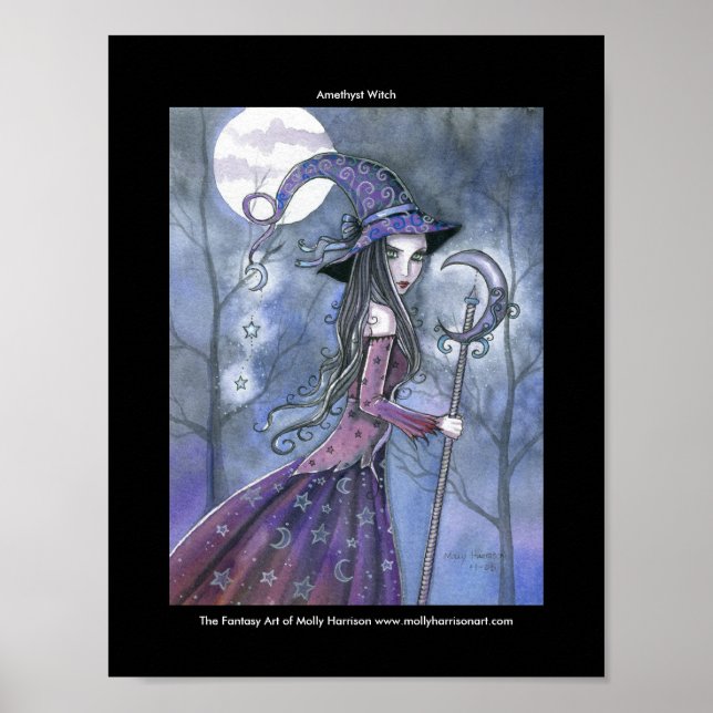 Gothic Amethyst Witch Poster av Molly Harrison (Framsidan)