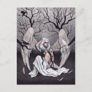 Gothic Angel Black White Hope-vykort Vykort