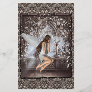 Gothic Angel och Hennes Dove Brevpapper