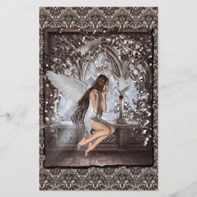 Gothic Angel och Hennes Dove Brevpapper (Framsida)
