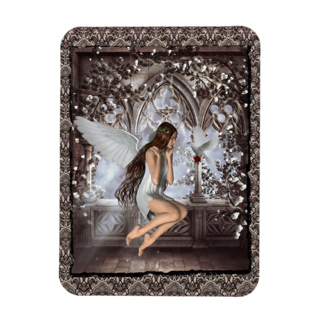 Gothic Angel och Hennes Dove Magnet (Vertikal)