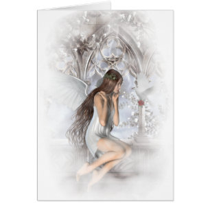 Gothic Angel och Hennes Dove Vignette Hälsningskort