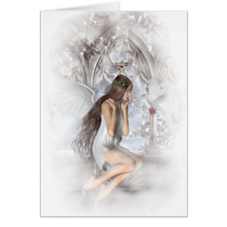 Gothic Angel och Hennes Dove Vignette Hälsningskort