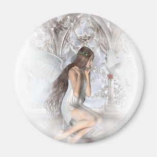 Gothic Angel och Hennes Dove Vignette Magnet