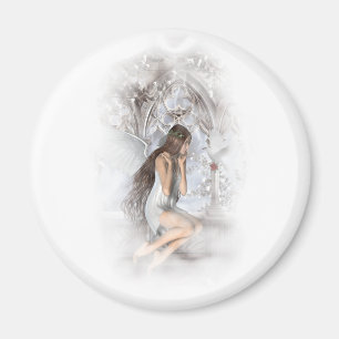Gothic Angel och Hennes Dove Vignette Magnet