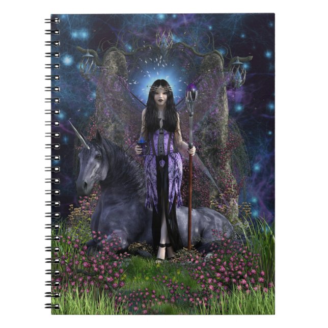 Gothic Angel och Unicorn Anteckningsbok (Framsidan)