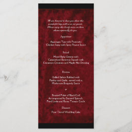 Gothic Angel på Red Velvet Bröllop Menu Meny