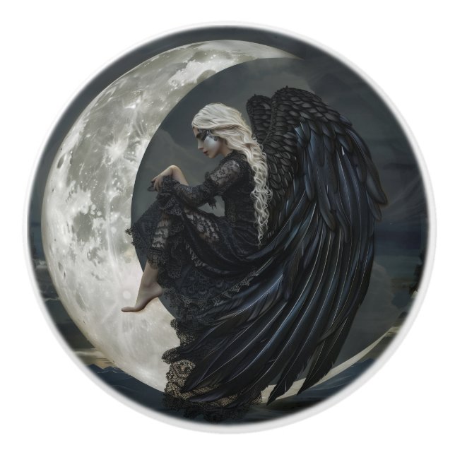 Gothic Angel Sitta på Måne Knopp (Framsidan)
