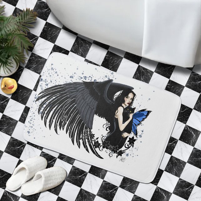 Gothic Angel Vingar Black Cat Badrumsmatta (Skapare uppladdad)