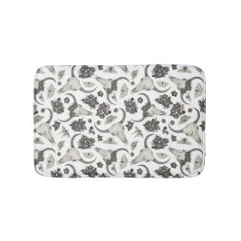 Gothic Animal Skull med blommor Mönster Badrumsmatta