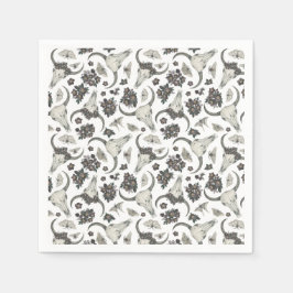 Gothic Animal Skull med blommor Mönster Pappersservett