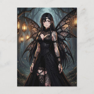 Gothic Anime Fe-girl Hålla kontakten Vykort