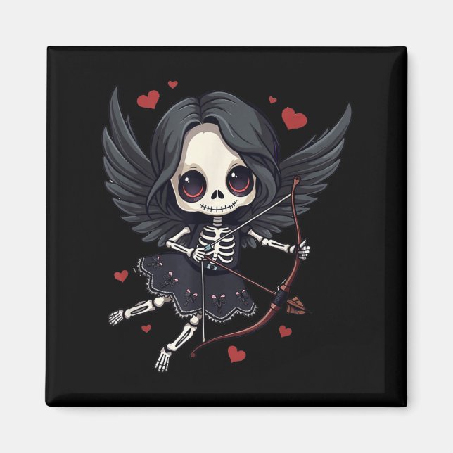 Gothic Anime Skeleton Cud – Dark Valentine Kawaii  Magnet (Framsidan)