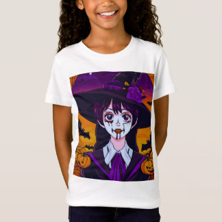 Gothic Anime Witch Halloween Art T Shirt