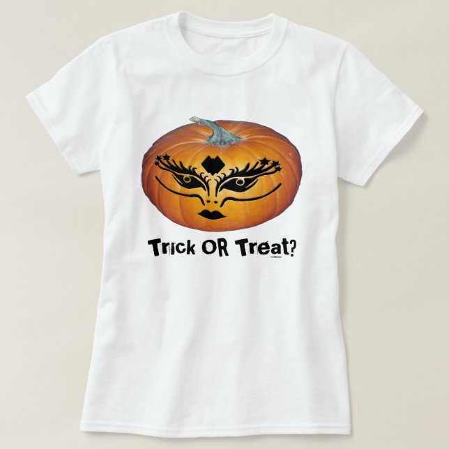 Gothic Ansikte Jack-O-Lantern T-shirt (Design framsida)