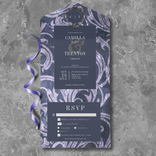Gothic Antique Lila Damask Middag Bröllop