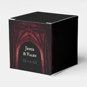 Gothic Arch Elegant bröllop Black Red Presentaskar
