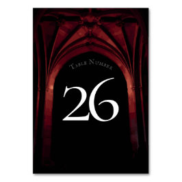 Gothic Arch Elegant bröllop Mörk Black Red Bordsnummer
