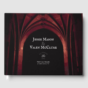 Gothic Arch Elegant bröllop Mörk Black Red Gästböcker