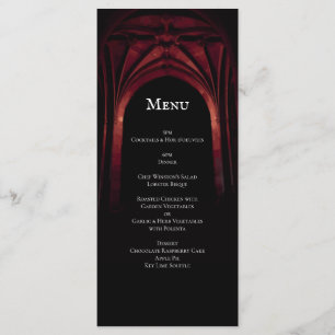 Gothic Arch Elegant bröllop Mörk Black Red Meny