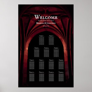 Gothic Arch Elegant bröllop Mörk Black Red Poster