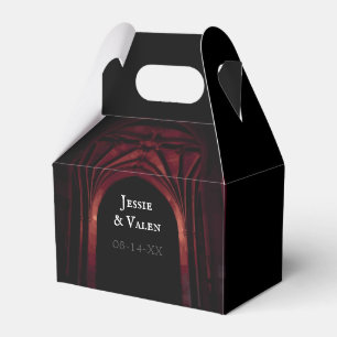 Gothic Arch Elegant bröllop Mörk Black Red Presentaskar