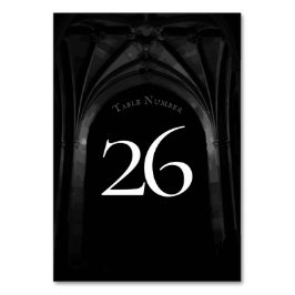 Gothic Arch Elegant bröllop Mörk Black & White Bordsnummer