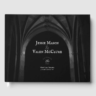 Gothic Arch Elegant bröllop Mörk Black & White Gästböcker