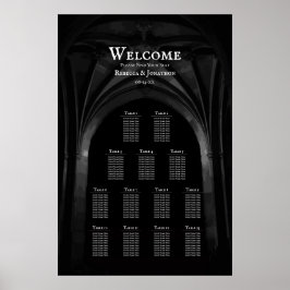 Gothic Arch Elegant bröllop Mörk Black & White Poster