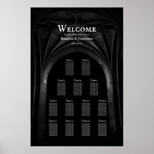 Gothic Arch Elegant bröllop Mörk Black & White Poster