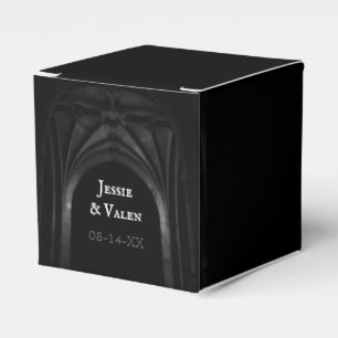 Gothic Arch Elegant bröllop Mörk Black & White Presentaskar
